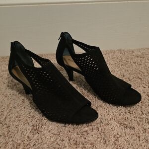 Style & Co. Elegant Black Women's Peep Toe Heels Size 10M (07gw1)